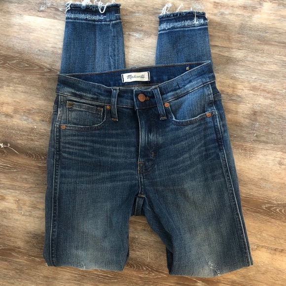 Madewell 9” high rise distressed skinny jeans 24 - Picture 2 of 6